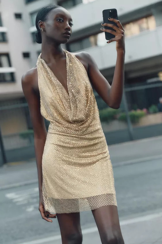 SPARKLY HALTER DRESS | Zara US