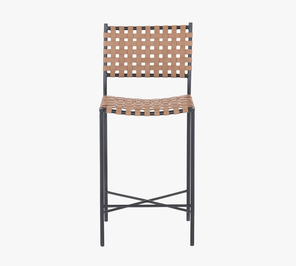 Kleio Woven Leather Bar & Counter Stools | Pottery Barn (US)