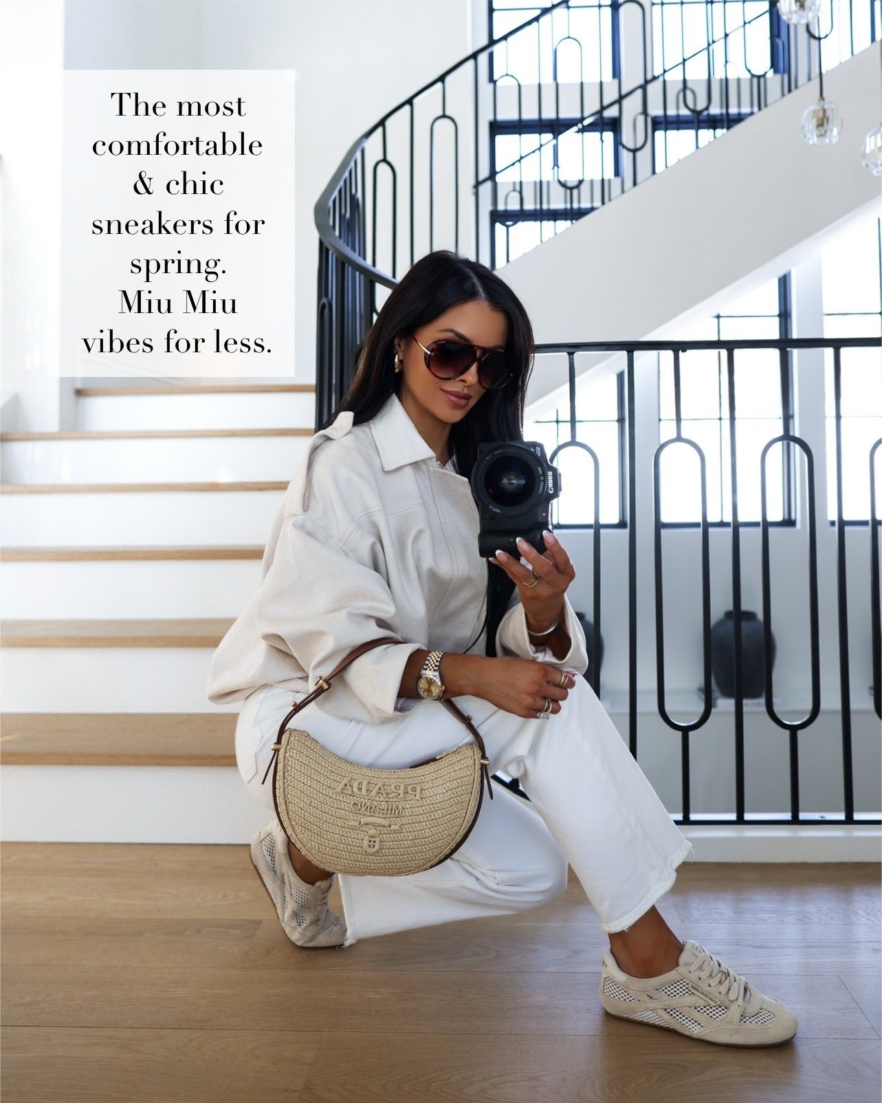 Spring outfit ideas / casual spring outfit
Wearing Sam Edelman suede mesh sneakers that are so comfy and look effortlessly chic with jeans
Paired with a mm Amazon suede  Bomber jacket under $45, Levi’s white jeans and prada raffia bag

#LTKootd #LTKOver40 #LTKmomlife