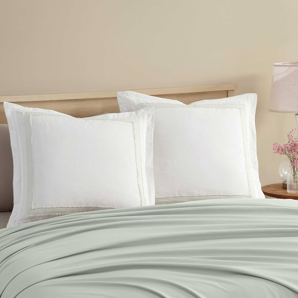 Laura Ashley - Euro Sham, 100% Cotton with Contrast Border, Throw Pillow Cover for Bed or Couch, ... | Amazon (US)