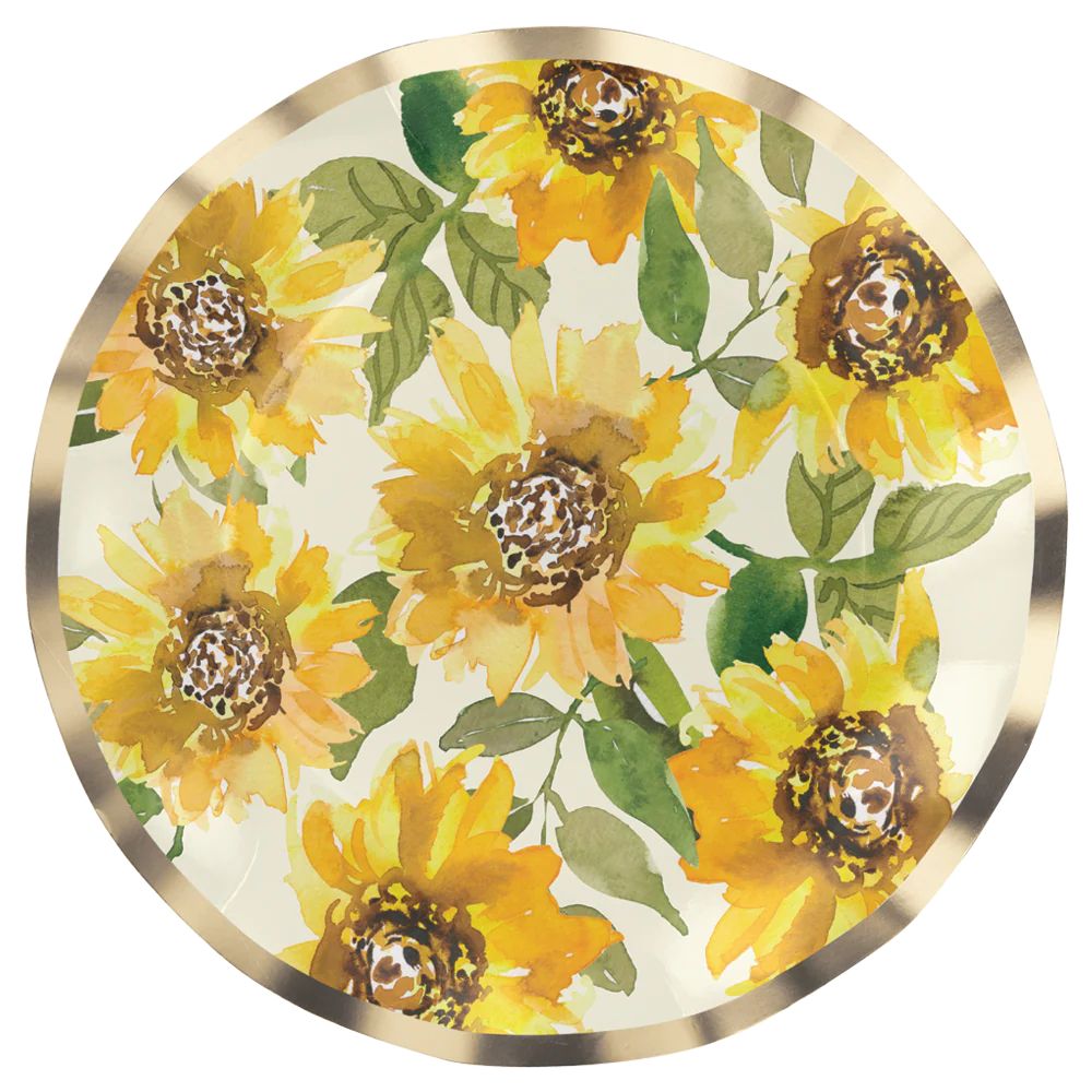 Salad Plate Sunflower Foil/8pk | Sophistiplate