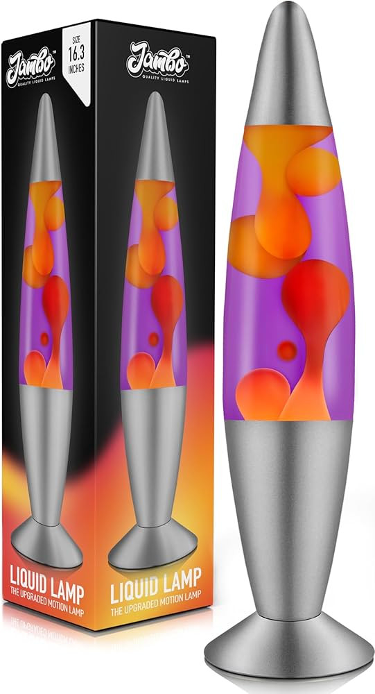 JAMBO 16" Beautiful Lamp- Purple with Yellow/Orange Wax, Relaxing Liquid Light, Night Light Night... | Amazon (US)