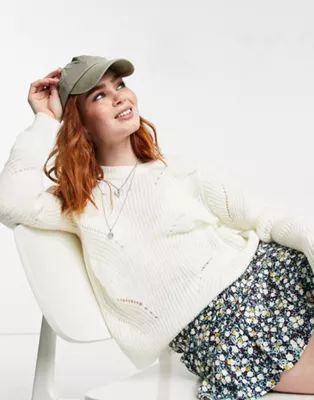 JDY knitted jumper with high neck in white | ASOS (Global)