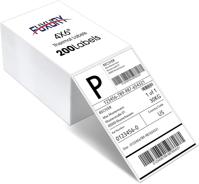 Fuxury Thermal Labels 4x6 200 Labels Fanfold Direct Shipping Label | Amazon (US)