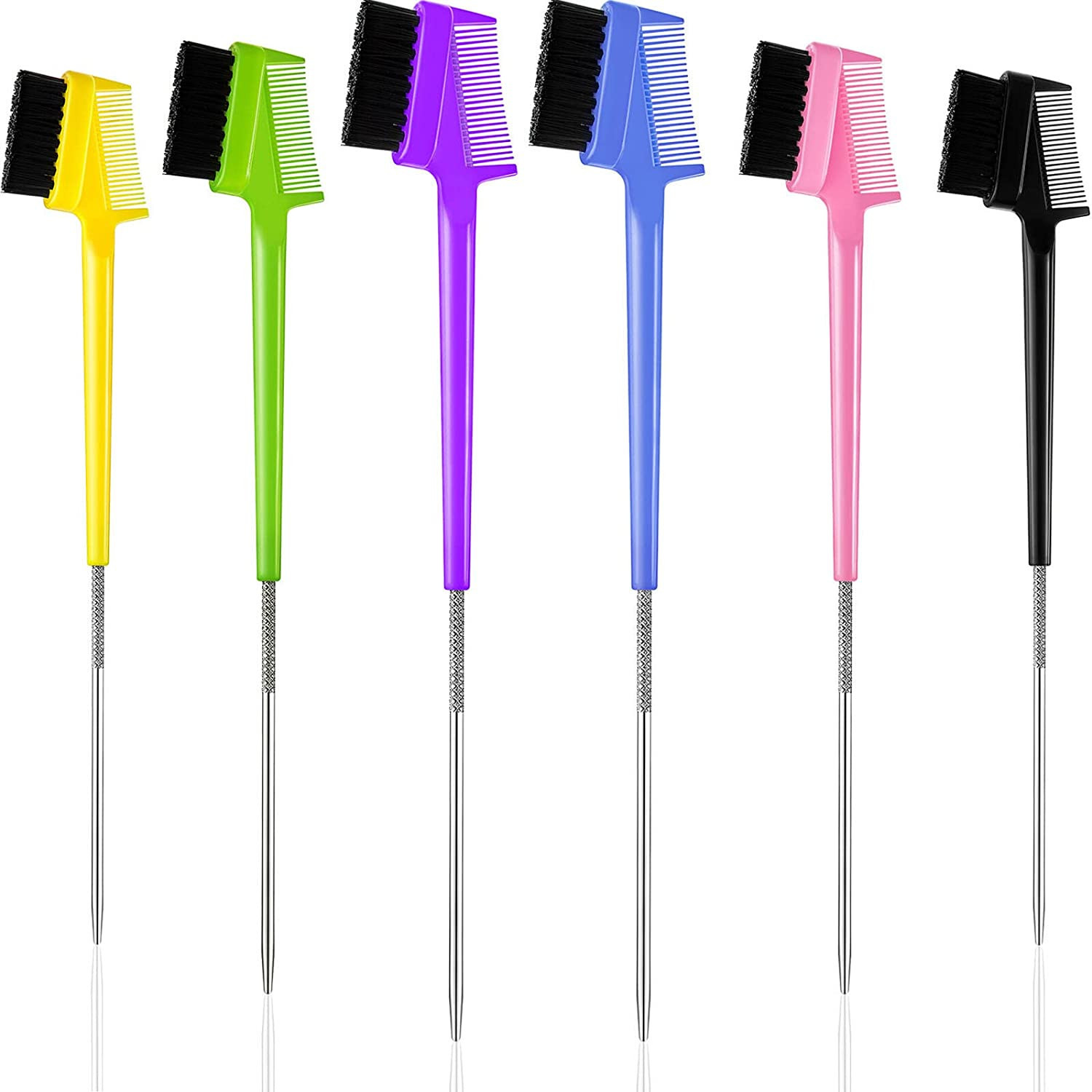 Amazon.com : 6 Pieces Hair Edge Brush with Rat Tail Comb Double Sided Control Hair Comb Hair Edge... | Amazon (US)