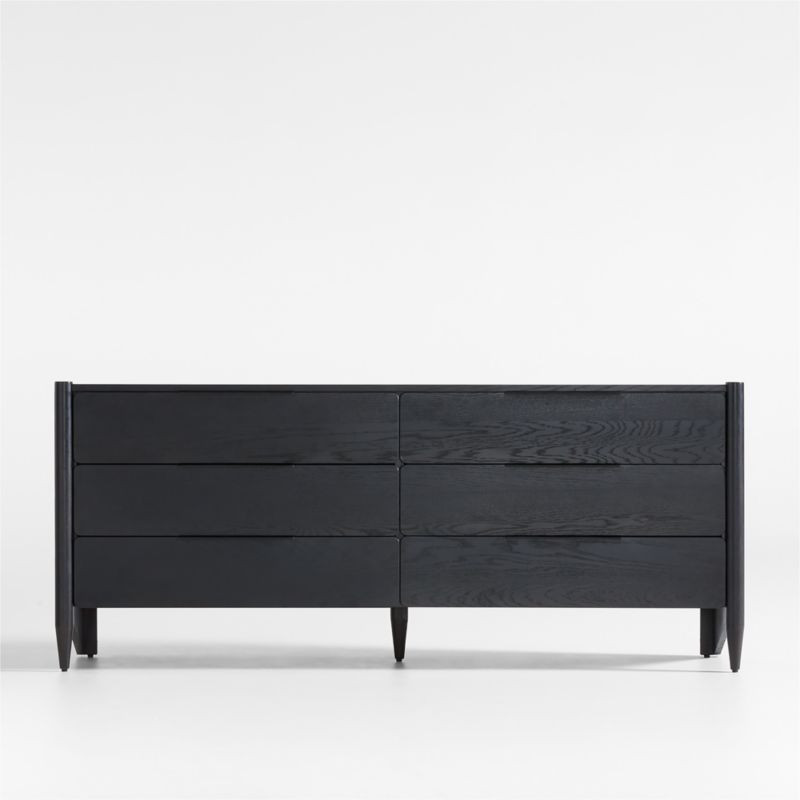 Casa 72" Black Oak Wood 6-Drawer Dresser + Reviews | Crate & Barrel | Crate & Barrel