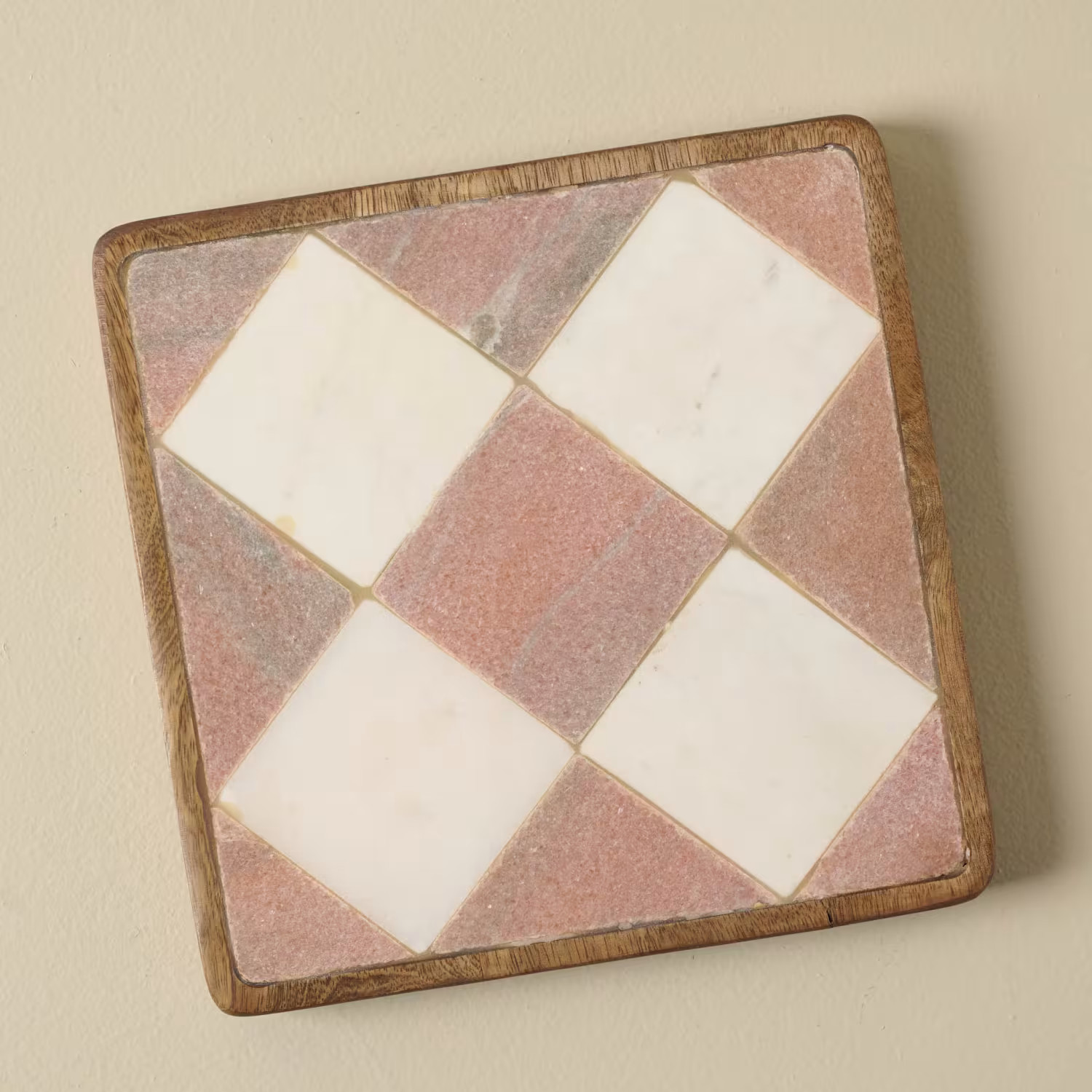 Carmella Checkered Marble Trivet | Magnolia