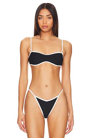 LSPACE Selena Bandeau Top in Black & Cream from Revolve.com | Revolve Clothing (Global)