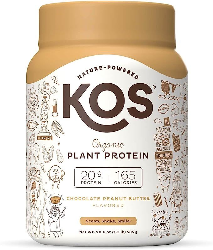 KOS Organic Plant Based Protein Powder, Chocolate Peanut Butter - Delicious Vegan Protein Powder ... | Amazon (US)
