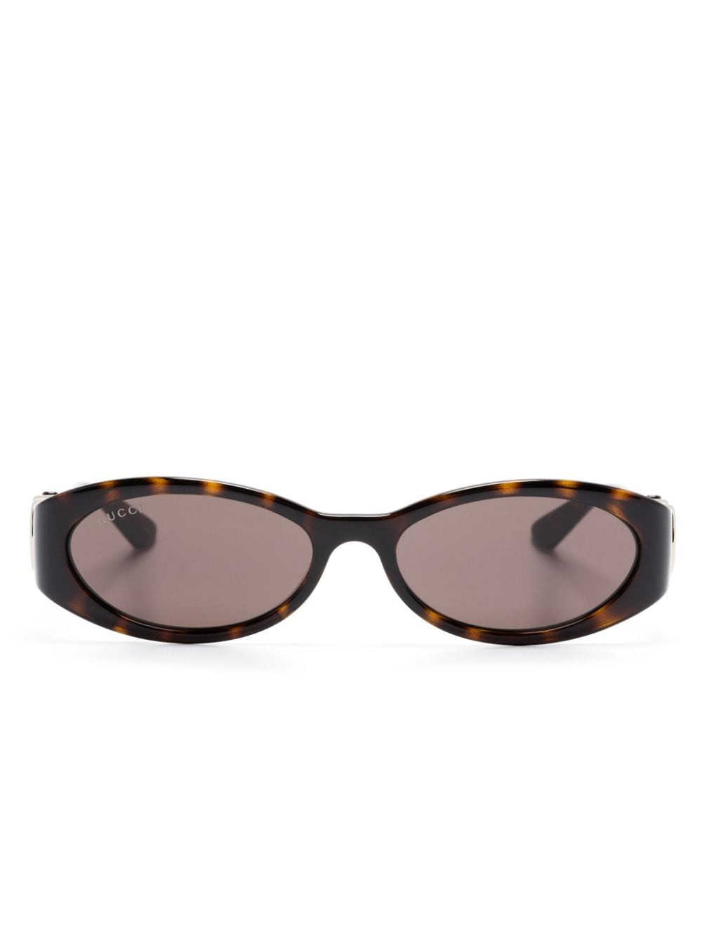 Gucci Eyewear - Óculos de sol oval - mulher - acetato - Tamanho único - Marrom | Farfetch (BR)