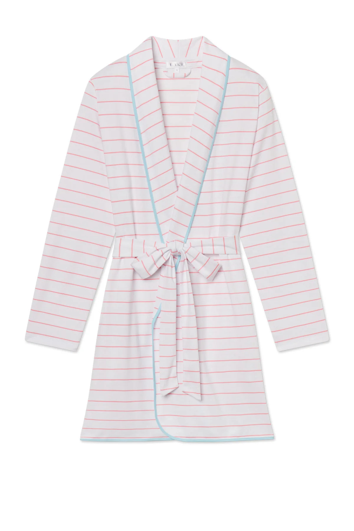 Pima Short Robe in Gelato Boating Stripe | Lake Pajamas