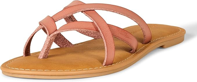Amazon Essentials Women's Strappy Slide Flat Sandal | Amazon (US)