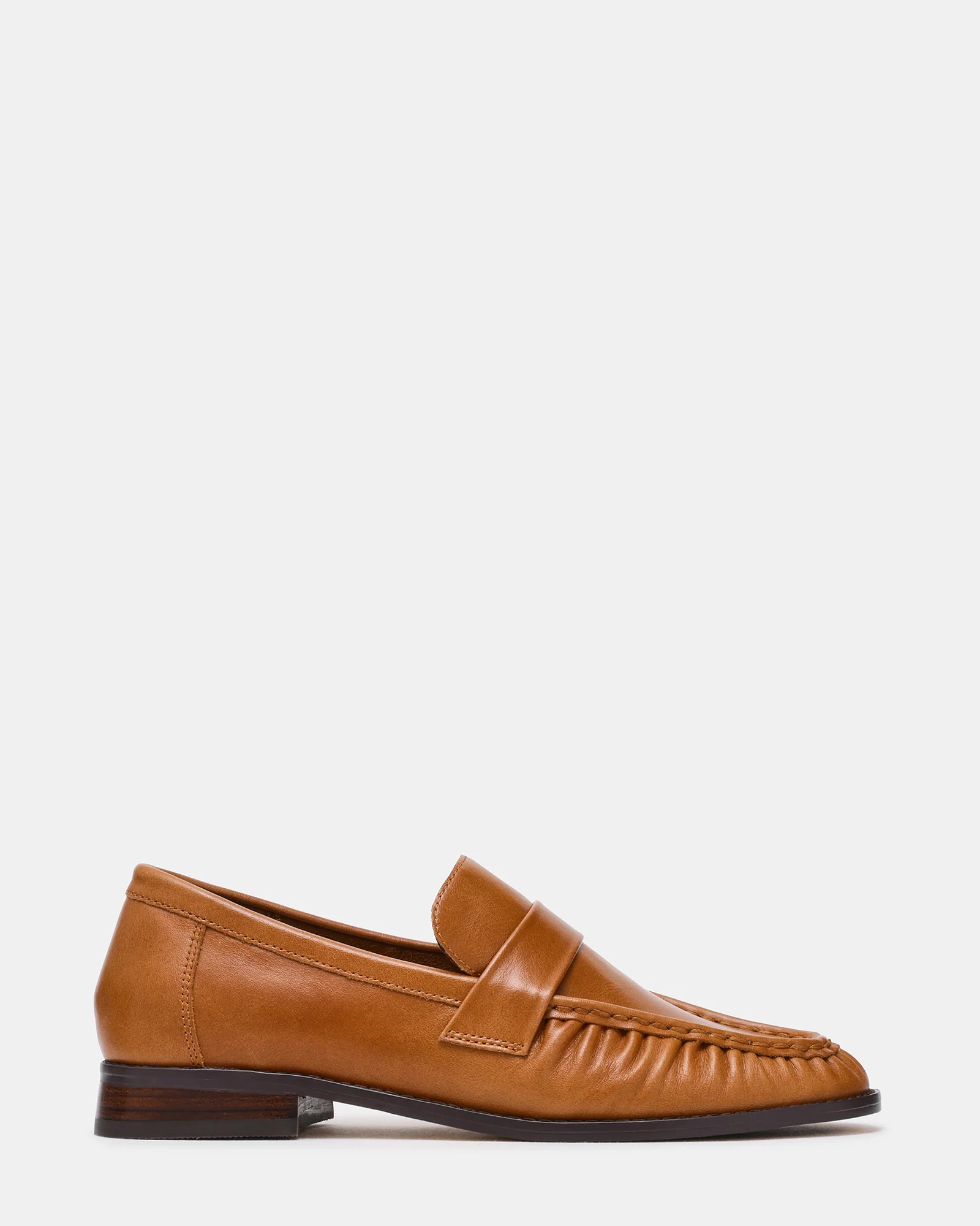 RONIE Vintage Tan Leather Scrunched Women's Loafer | Steve Madden (US)