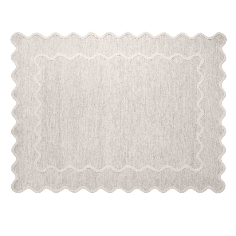 My Texas House Ivory Scallop Wool Indoor Area Rug, 9' x 12' | Walmart (US)