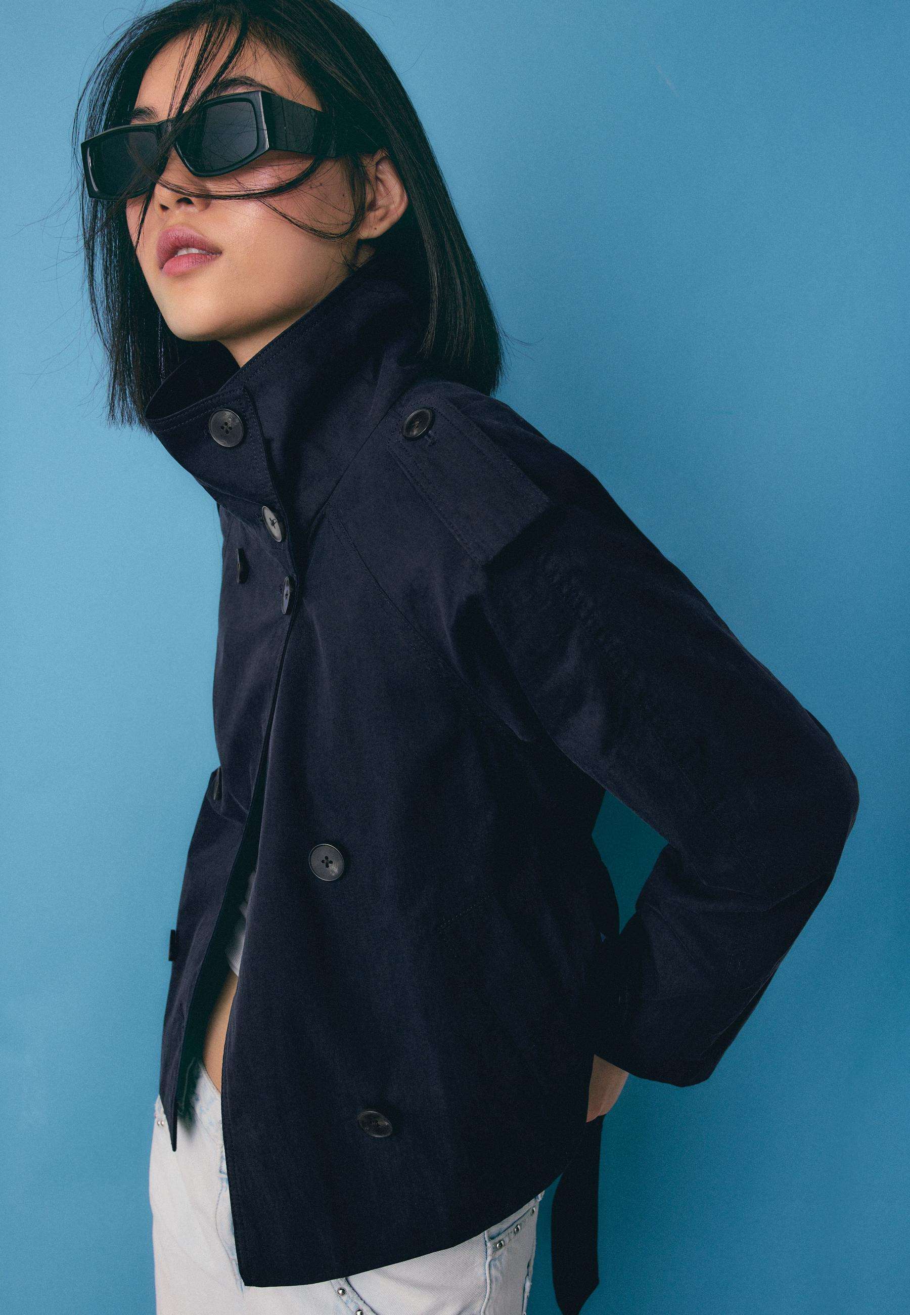 High neck trench coat with belt - Women's Stradimarket | Stradivarius United Kingdom | Stradivarius (UK)