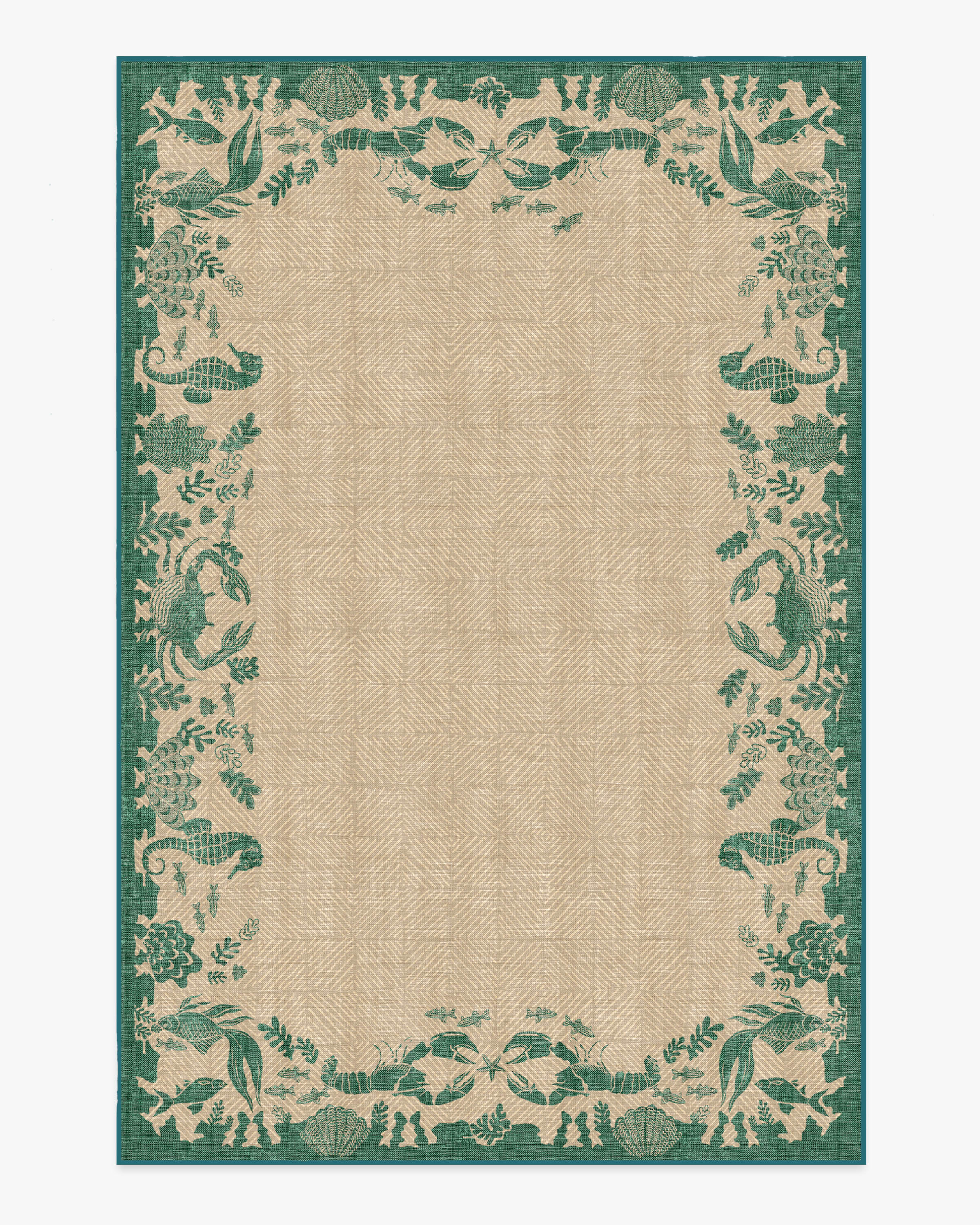 Outdoor Ionia Emerald & Tan Rug | Ruggable