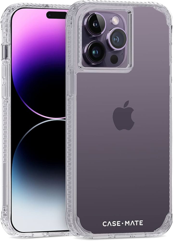 Case-Mate Tough Plus iPhone 14 Pro Max Case - Clear [15FT Drop Protection] [Wireless Charging Com... | Amazon (US)
