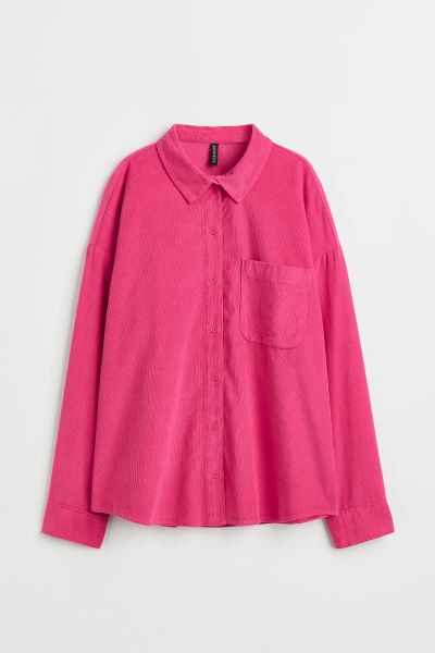Oversized Corduroy Shirt - Black - Ladies | H&M US | H&M (US + CA)