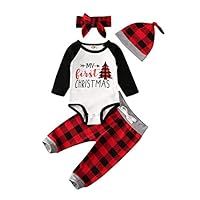 4-Piece Baby Boy Christmas Outfit My First Christmas Bodysuit and... | Amazon (US)