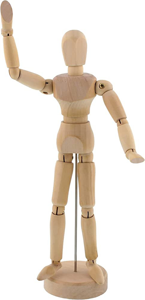 US Art Supply® Wood Artist Drawing Manikin Articulated Mannequin with Base and Flexible Body - P... | Amazon (US)