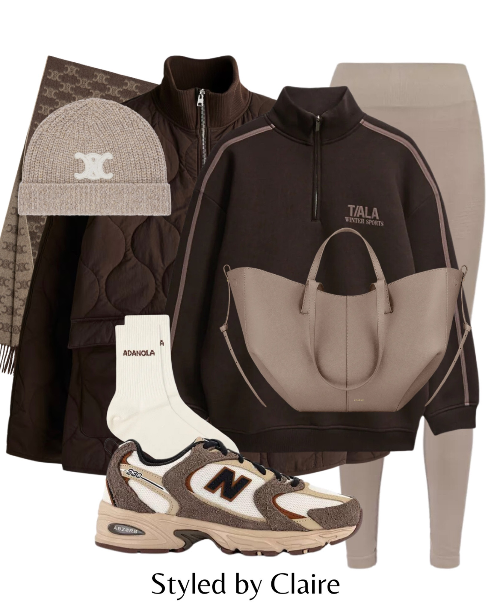 Cozy for the coffee catchups🐻
Tags: brown quilted jacket H&M new balance 530 we are tala jumper leggings fleece lined beanie wool Celine scarf fashion winter walks inspo outfit ideas casual city break sweater street style mocha mousse trending colour

#LTKWinterSale #LTKshoes #LTKwinter