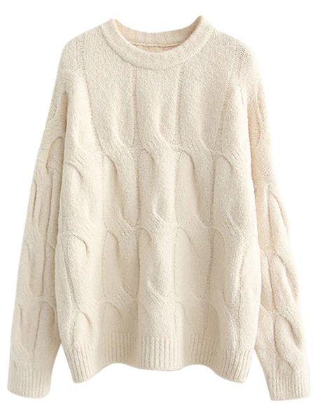 'Zoe' Crewneck Cable Knit Sweater (4 Colors) | Goodnight Macaroon