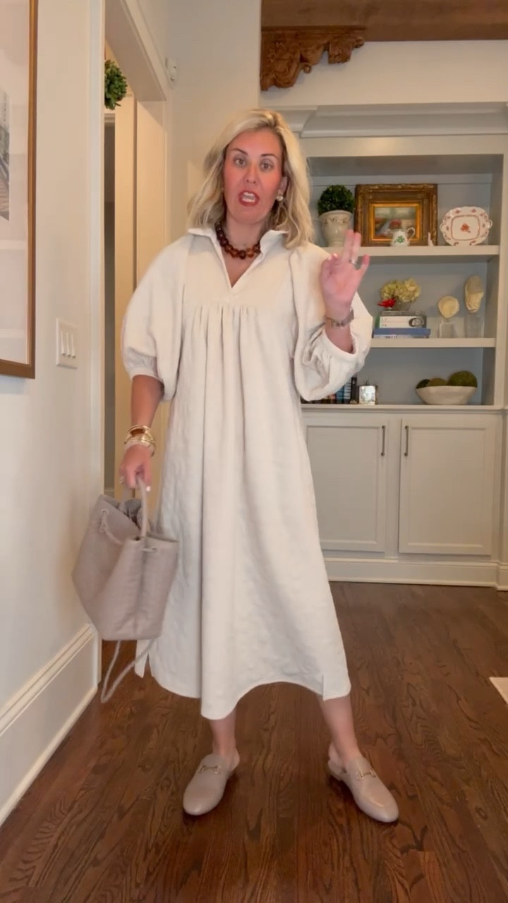 Obsessed with the style & comfort of this dress. 

XS midi dress, 8 shoes, large purse

#LTKgrwm #LTKOver40 #LTKootd