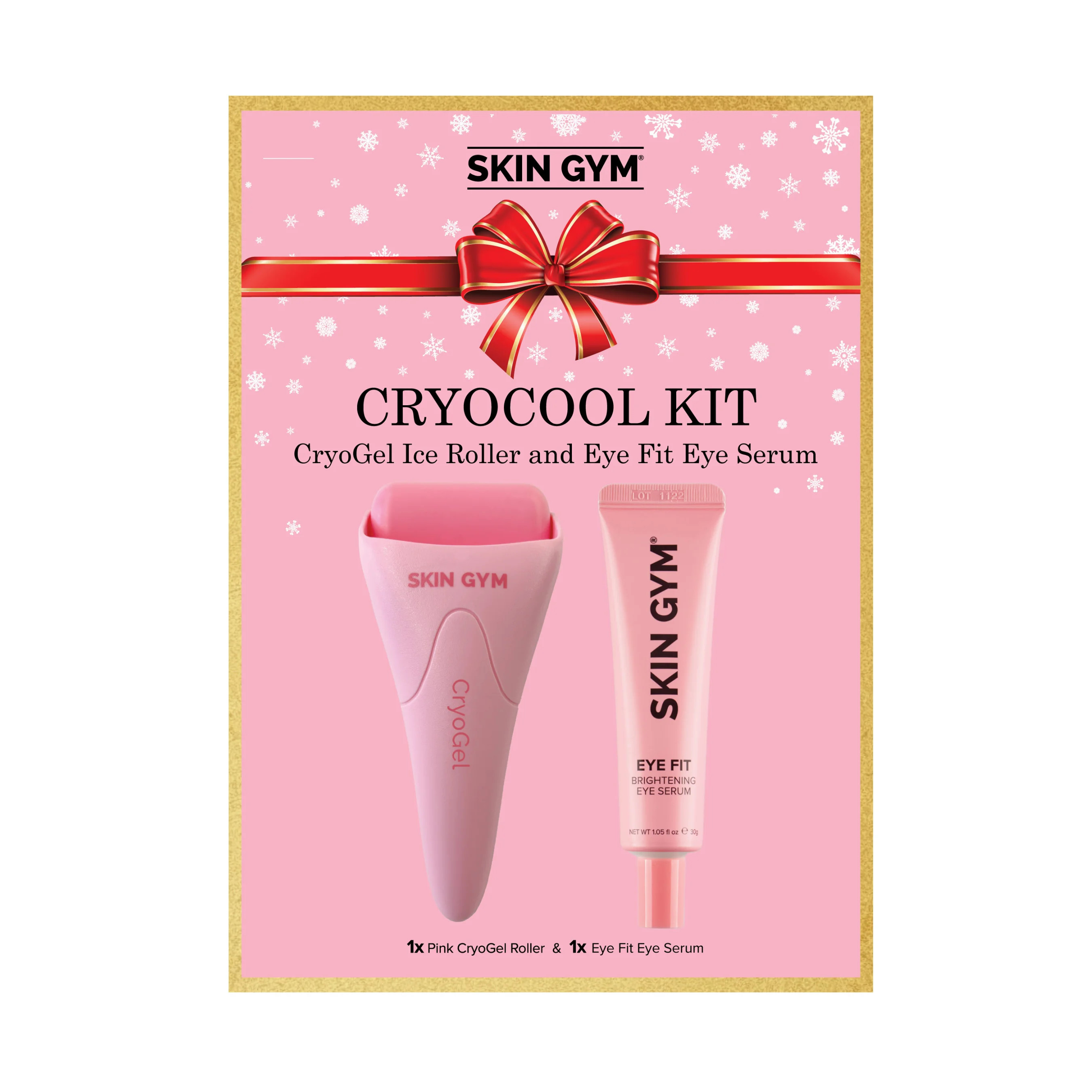 Skin Gym Pink Cryocool Holiday Facial Gift Set, CryoGel Ice Roller and Eye Fit Serum, For All Ski... | Walmart (US)
