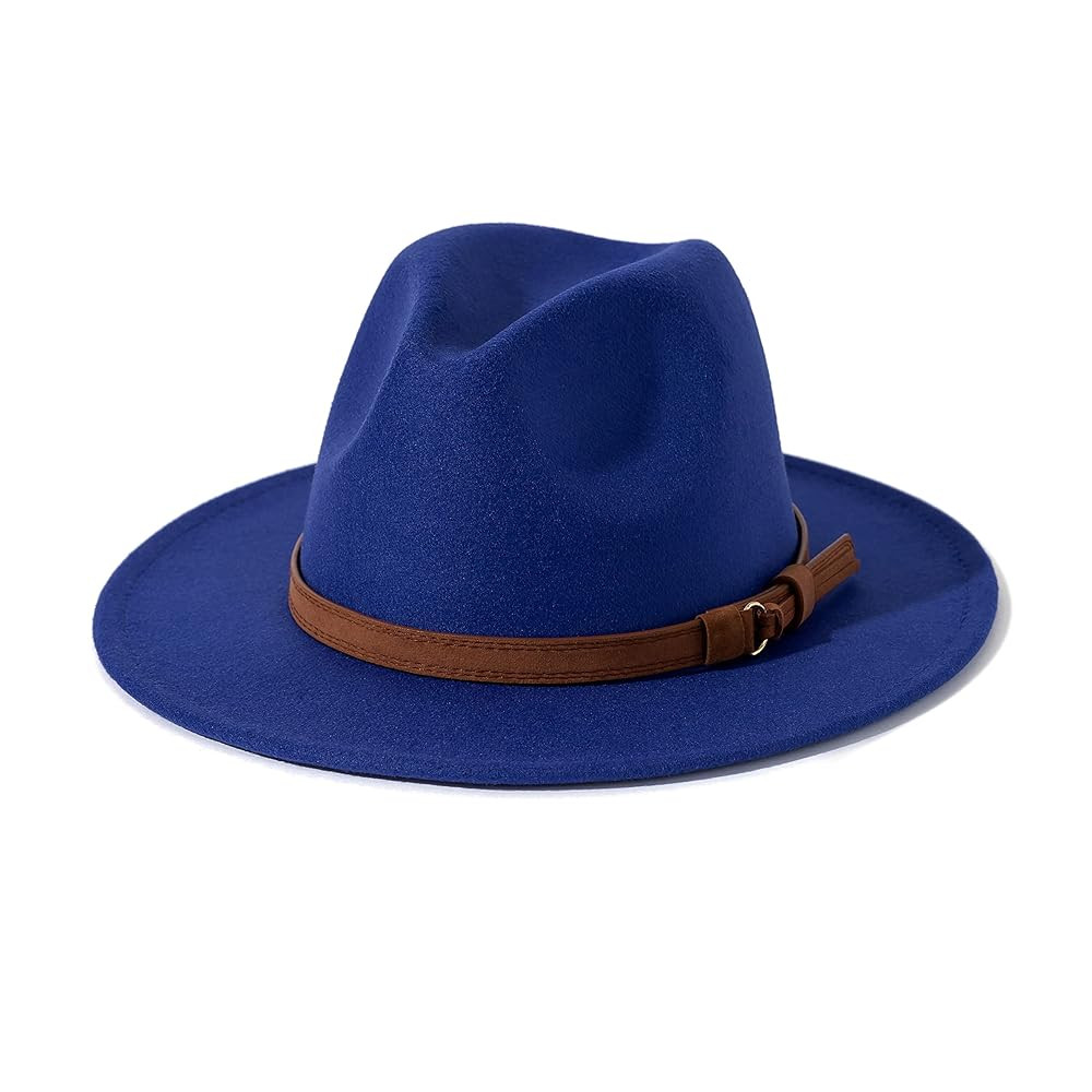 Lisianthus Men & Women Vintage Wide Brim Fedora Hat with Belt Buckle | Amazon (US)
