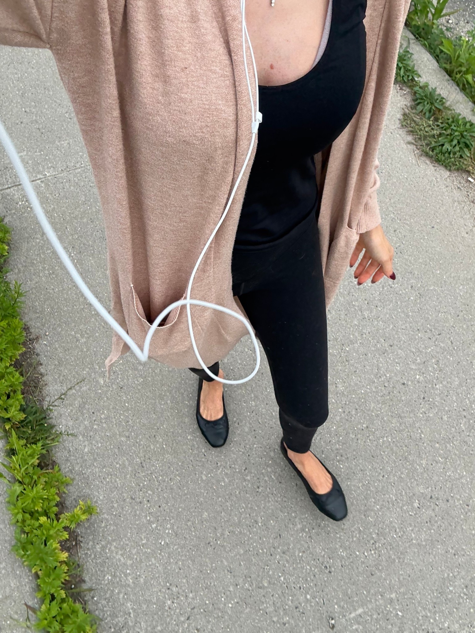 In my long cardigan, flats and wired headphones era. Also I have these flats in all colors, run true to size and very comfy. 

#LTKSeasonal #LTKFindsUnder100 #LTKStyleTip