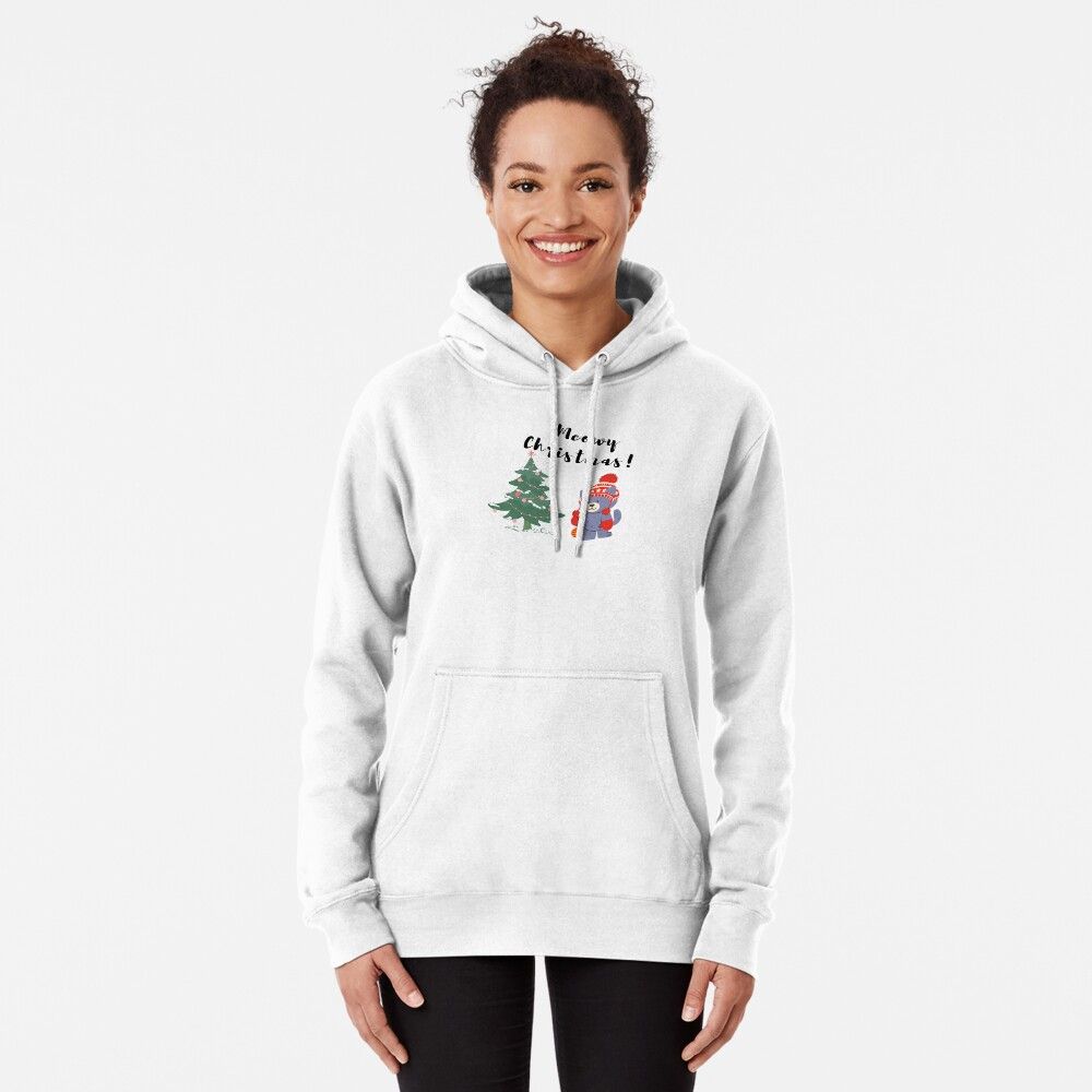 Cat Christmas- Meowy Christmas Pullover Hoodie by Kristellabeauty | Redbubble (US)