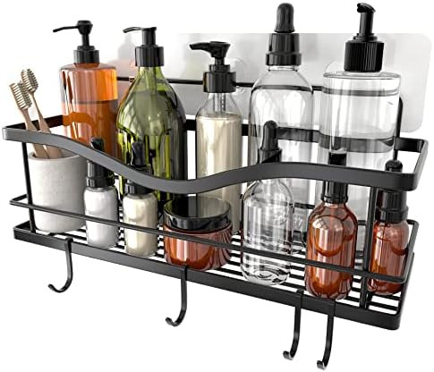 KINCMAX Shower Caddy Basket Shelf with Hooks, Caddy Organizer Wall Mounted Rustproof Basket with ... | Amazon (CA)
