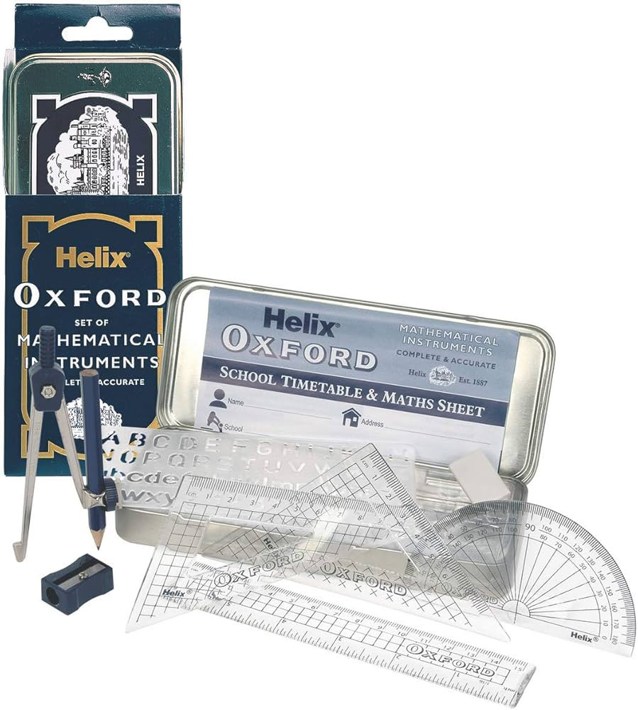 Maped Z38XH0 Helix Oxford 10 Piece Math Set, Compass, 6" Ruler, Protractor, and More | Amazon (CA)
