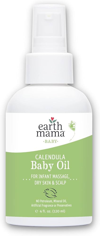 Earth Mama Calendula Baby Oil | Massage Oil for Newborn Skin Care, Dry Skin & Scalp Moisturizer, ... | Amazon (US)