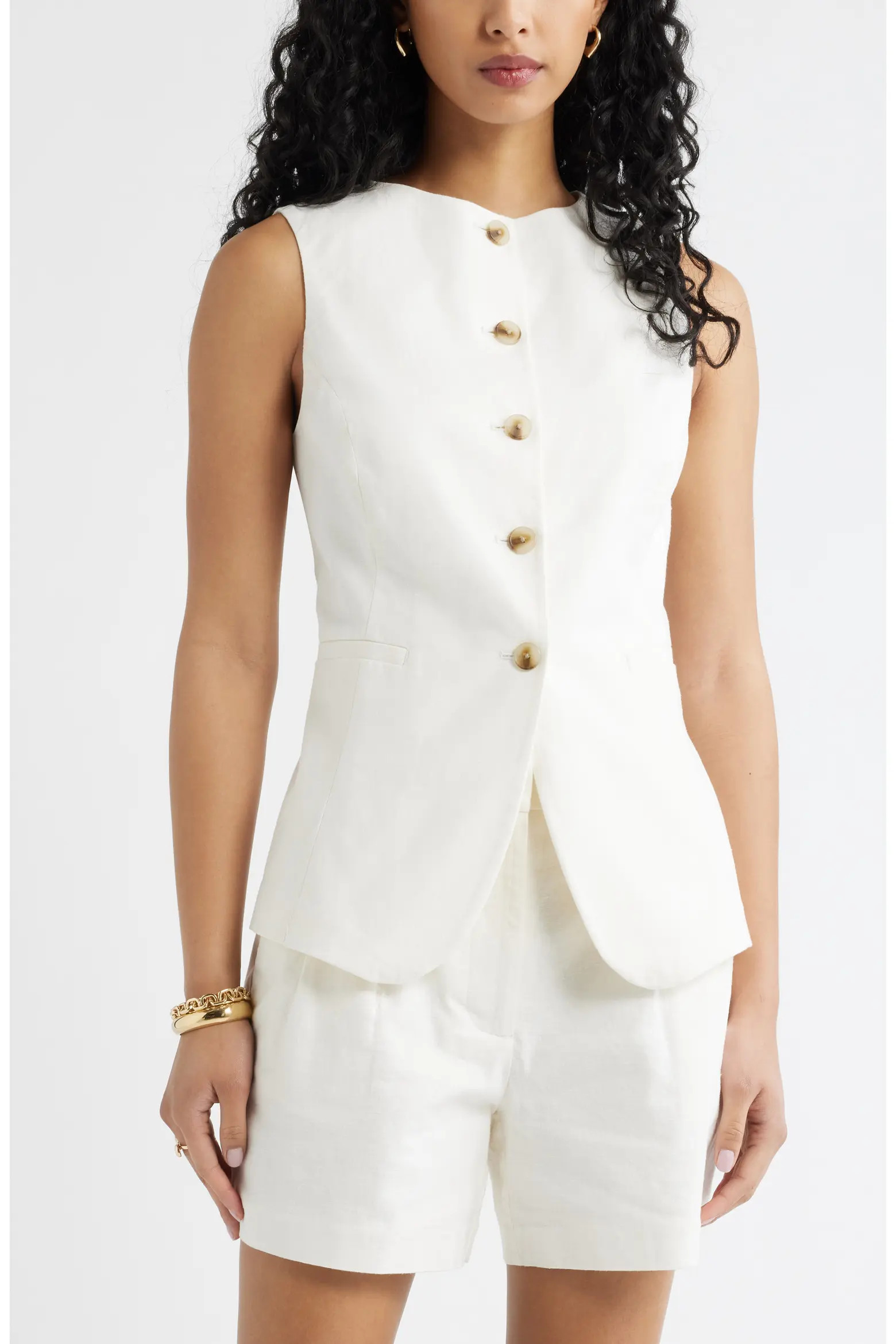 Linen Blend Vest (Women) | Nordstrom | Nordstrom