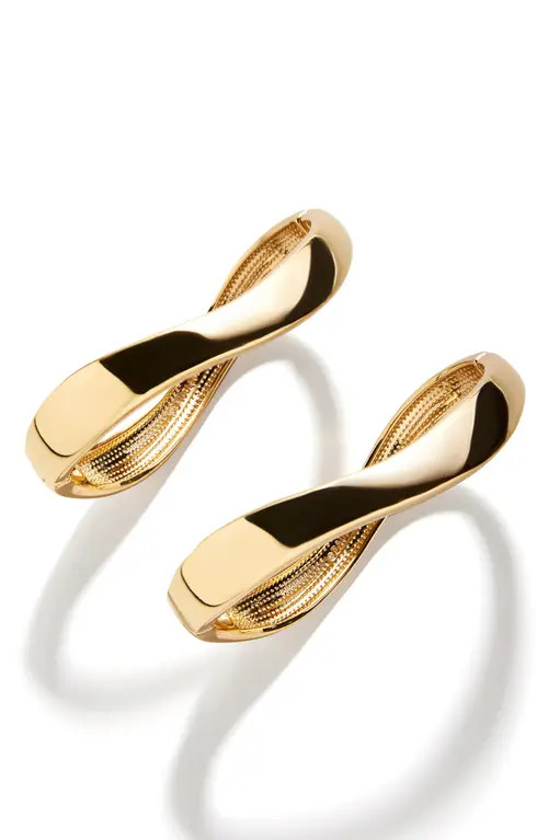BaubleBar Tiana Set of 2 Wavy Bangle Bracelets in Gold at Nordstrom | Nordstrom