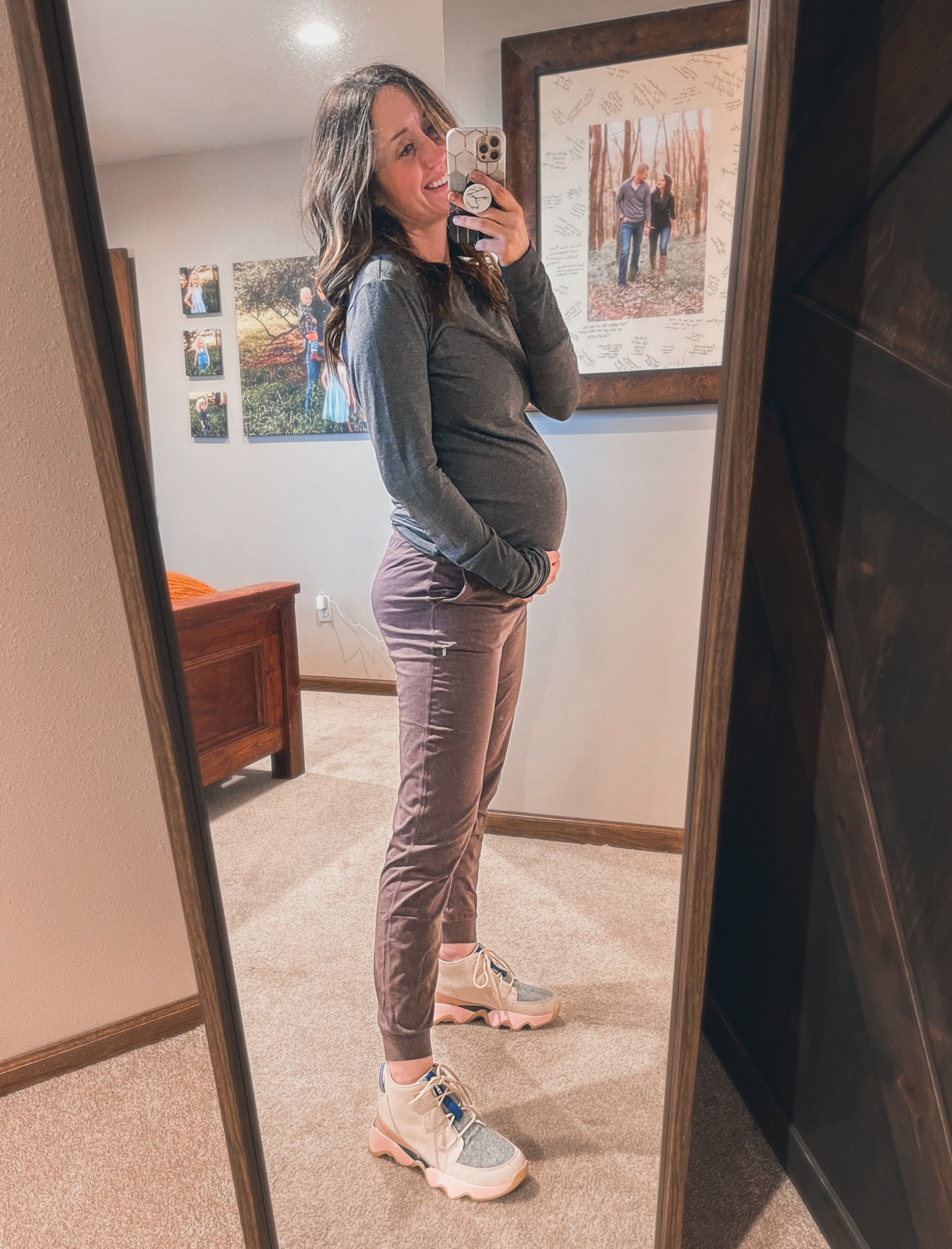 The coziest (and cutest!) errand running outfit. Bottoms are my true size small, shoes are my true 8.5 (if between would size down) and top is true size small. Bump friendly too!

#LTKbump #LTKGiftGuide #LTKCyberWeek