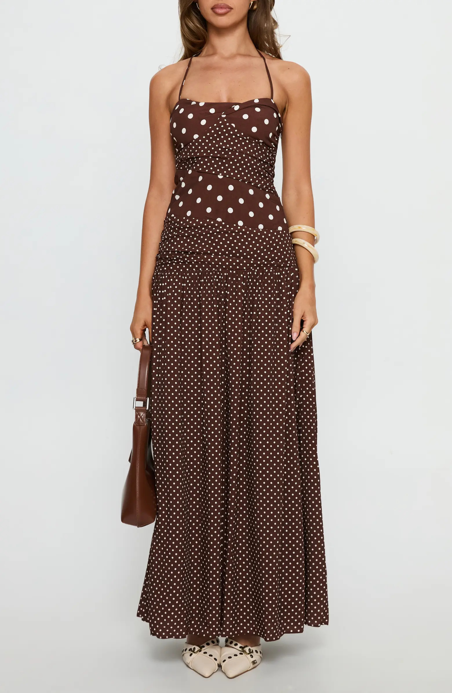 Marguerite Halter Dot Print Maxi Dress | Nordstrom