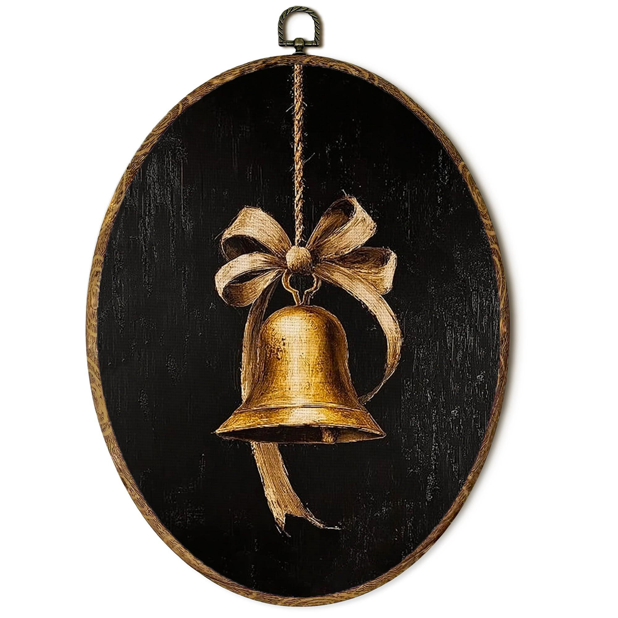 Lengues Christmas Bell Bow Oval Wall Art Decor, Christmas Gifts Oval Wall Decor, Vintage Festive ... | Amazon (US)