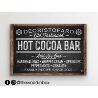 Custom Hot Cocoa Bar Sign | Black | Christmas & Winter Wall Decor Farmhouse, Rustic, Vintage Chocola | Etsy (US)