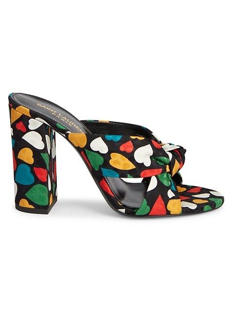 Bianca Heart-Print Silk Sandals | Saks Fifth Avenue