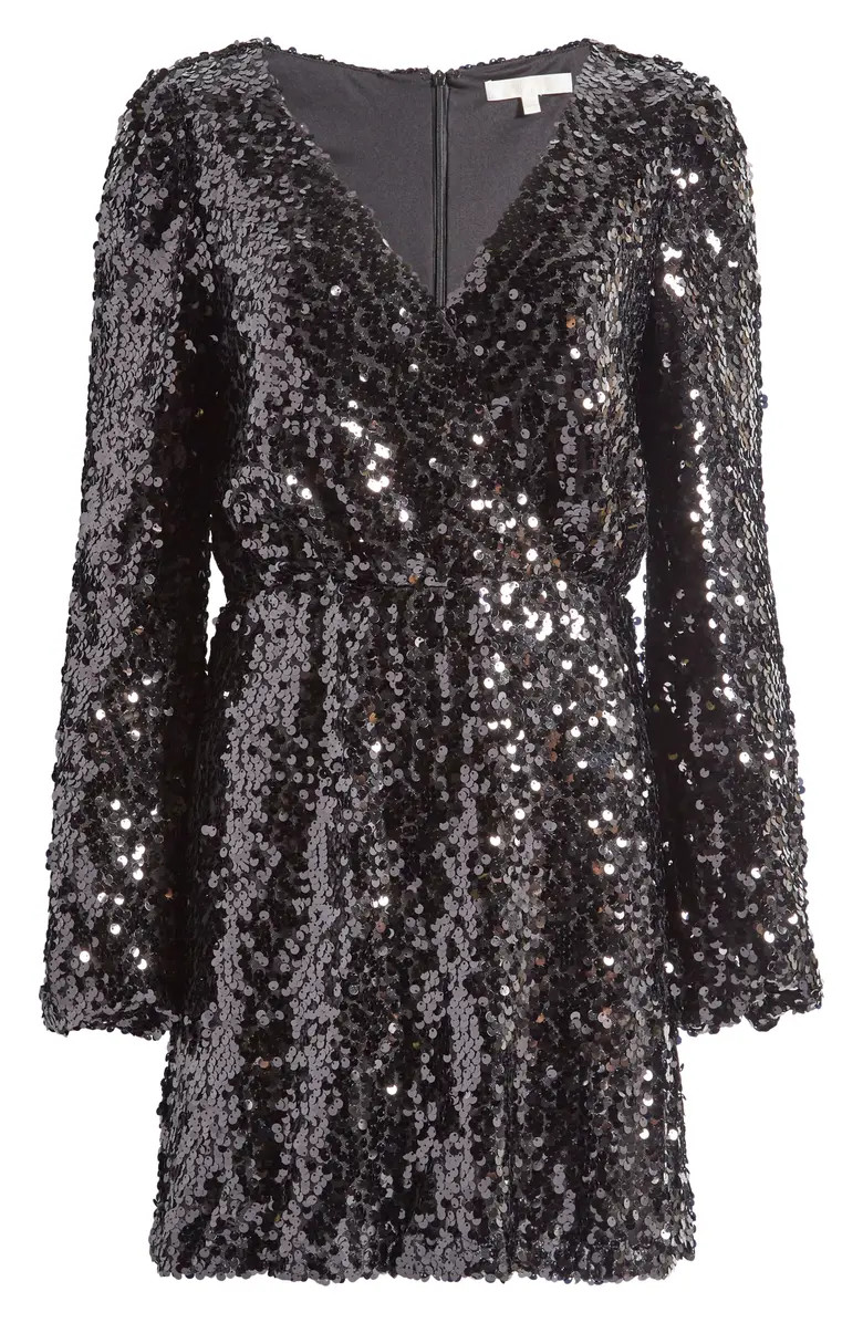 WAYF Carrie Long Sleeve Sequin Minidress | Nordstrom | Nordstrom