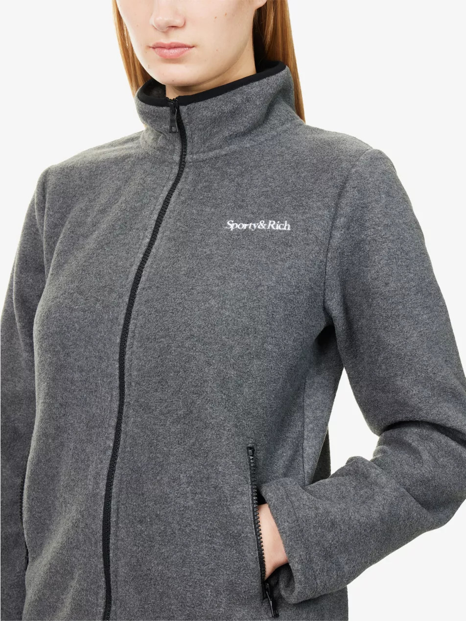 Logo-Embroidered Zip-Up Fleece Top | Selfridges