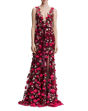 Marchesa Notte Embroidered Floral-Applique Gown | Bloomingdale's (US)