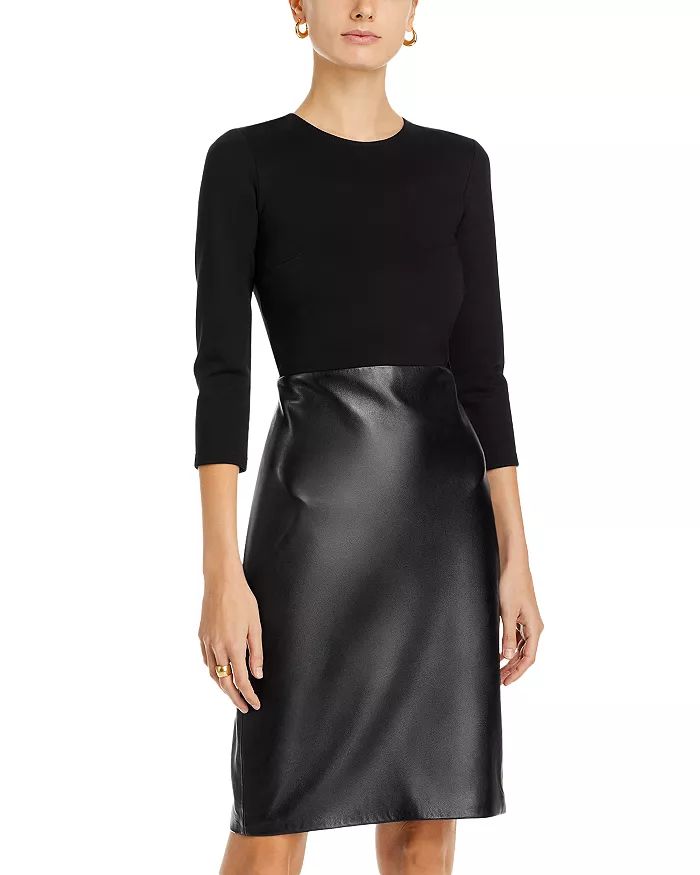 Franci Ponté & Leather Combo Dress | Bloomingdale's (US)