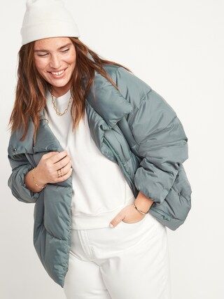 Water-Resistant Double-Breasted Puffer Jacket for Women | Old Navy (US)