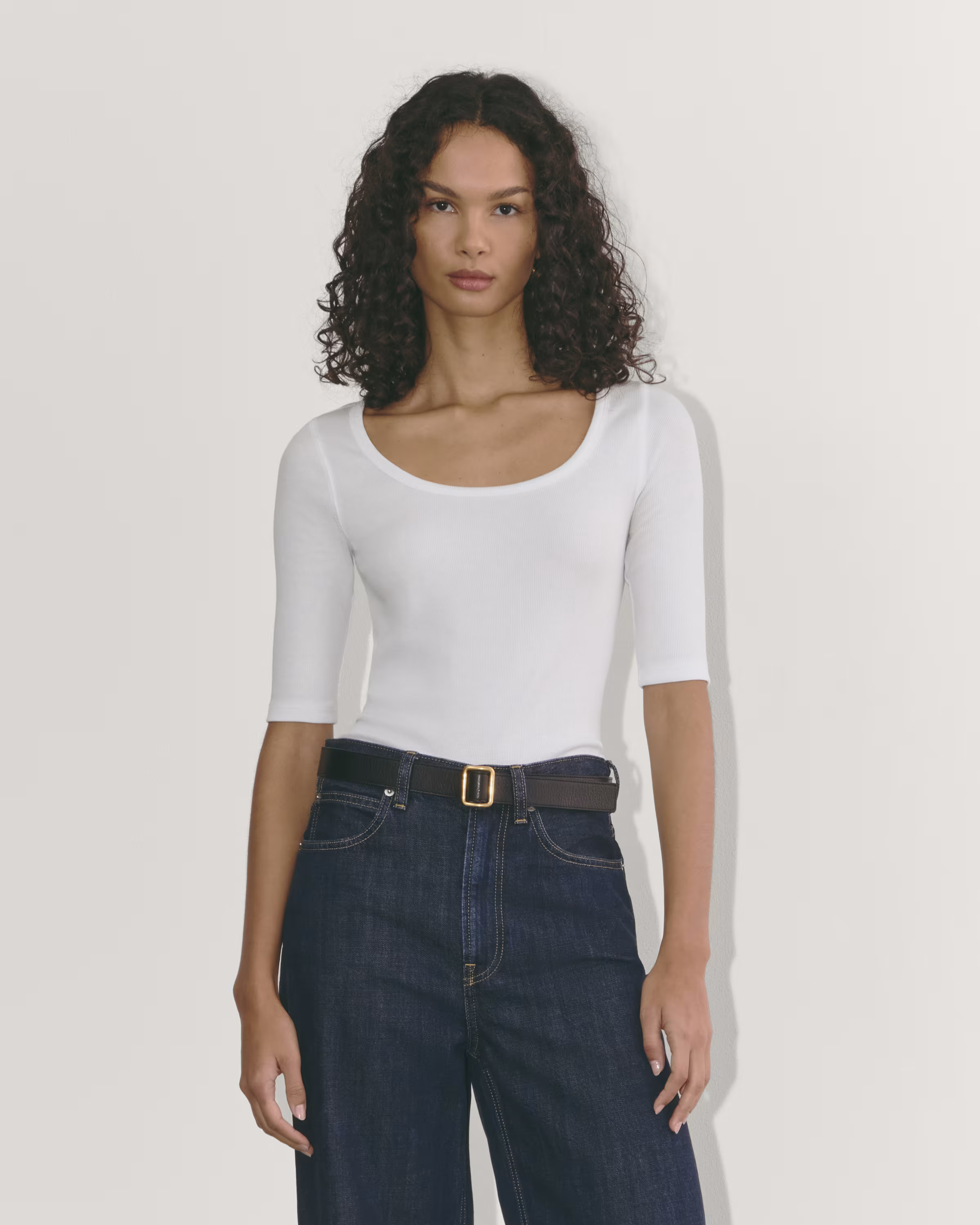 The Luxe Rib Scoop-Neck Tee | Everlane