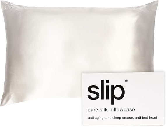 SLIP King Silk Pillowcase, White - Slipsilk Pure Mulberry 22 Momme 100% Silk Pillow Case - Anti-A... | Amazon (US)