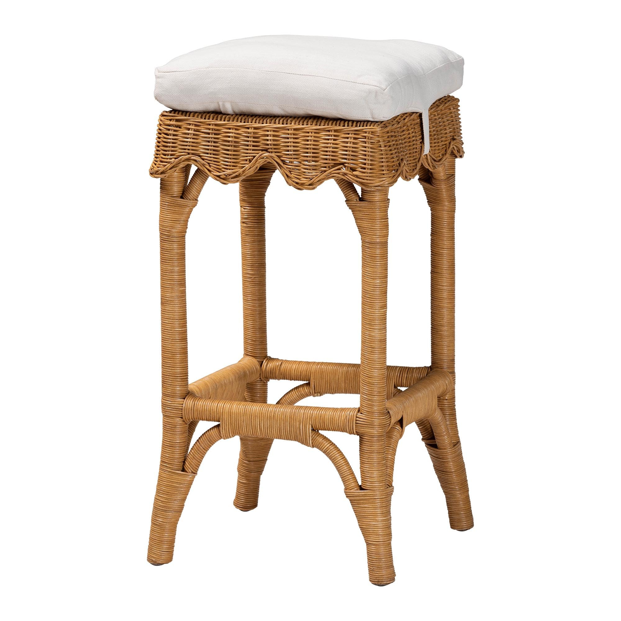 bali & pari Muy Bohemian Scallop Honey Rattan Bar Stool | Amazon (US)