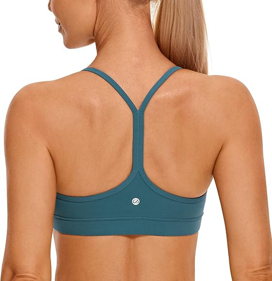 CRZ YOGA Womens Butterluxe Y Back Sports Bra - Padded Racerback Low Impact Sports Bra Spaghetti Stra | Amazon (CA)